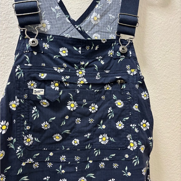 Duluth Trading Co Heirloom gardening bib overalls shortalls size small daisy - Picture 5 of 8